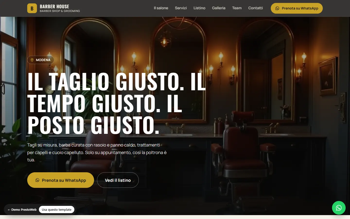 Demo del template Parrucchieri e Barber Shop
