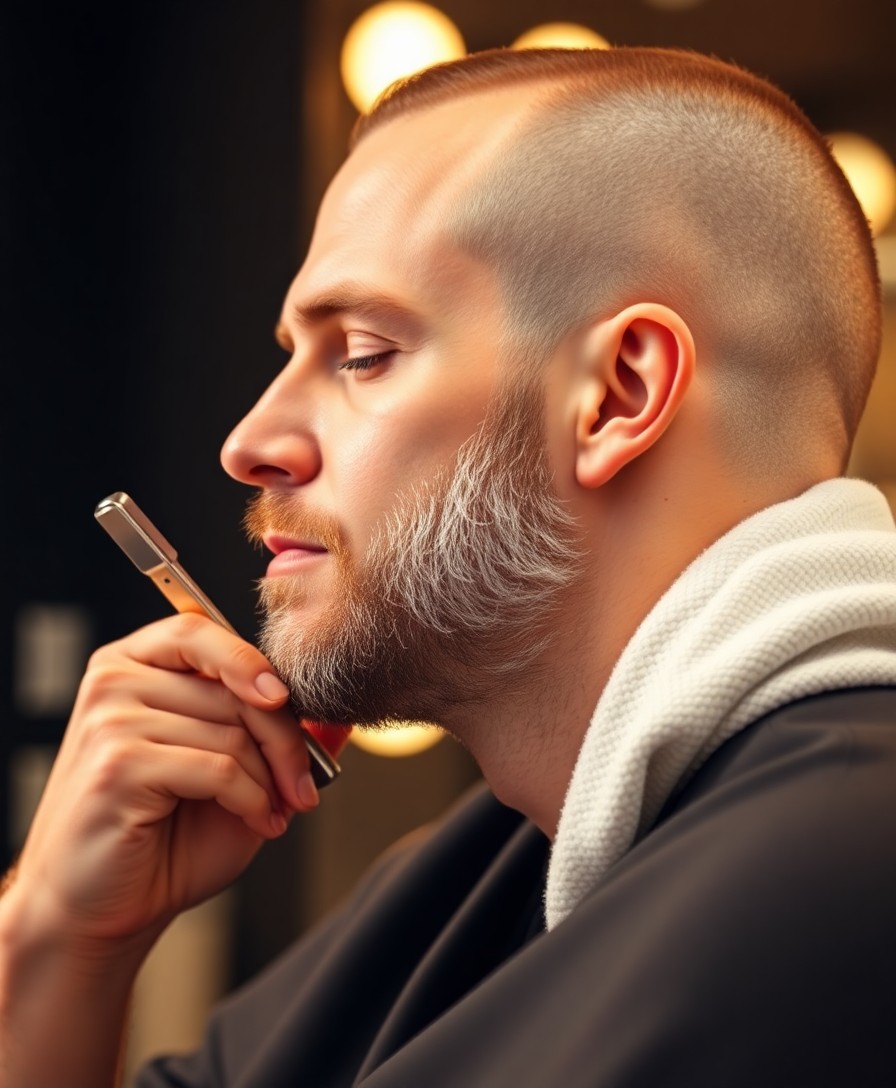 Barba a rasoio: Panno caldo e contorni definiti